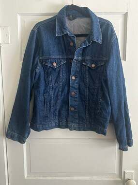 Vintage Steel Men's 44 Denim Trucker Jacket Made in USA Indigo